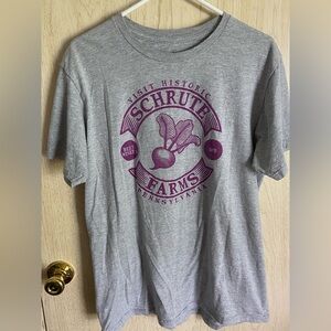 THE OFFICE T-SHIRT Visit Historic Schrute Farms Beet Winery B&B Grey Large